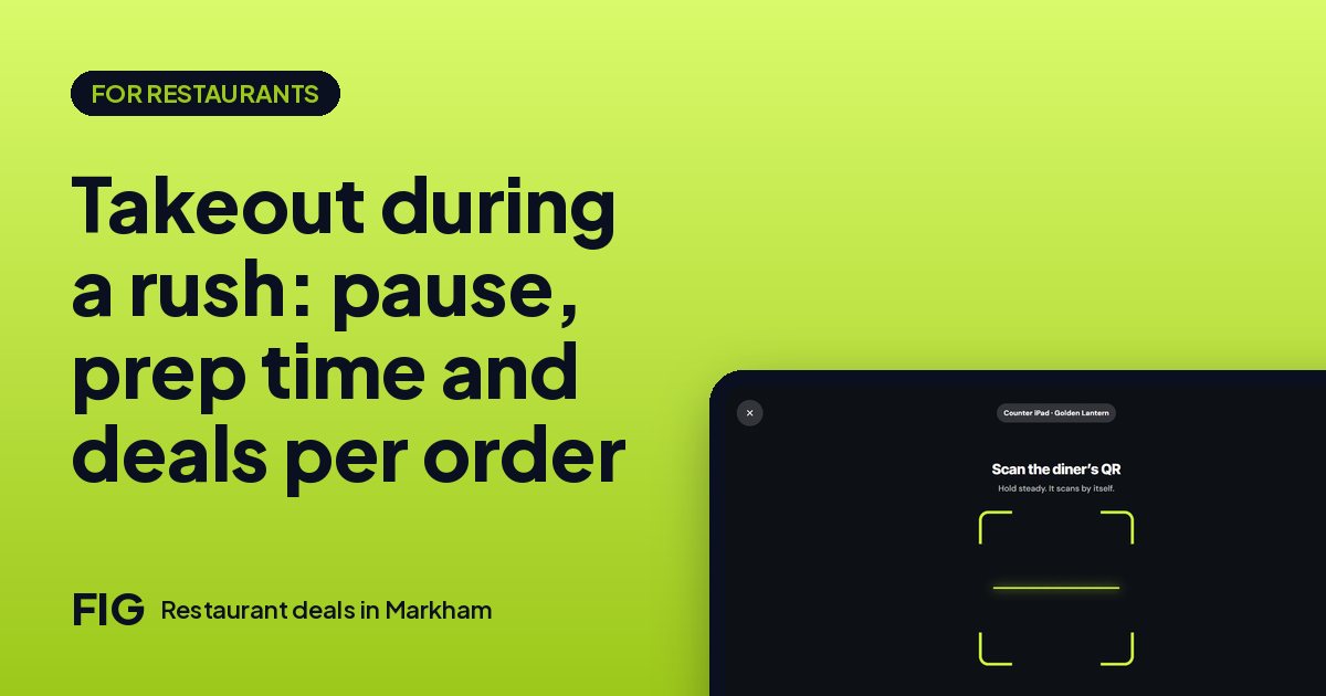 Takeout during a rush: pause, prep time and deals per order